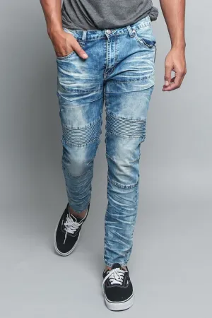 Moto Biker Denim Jeans